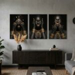 Модульная картина на стену «Ничего не вижу, не слышу, не скажу»